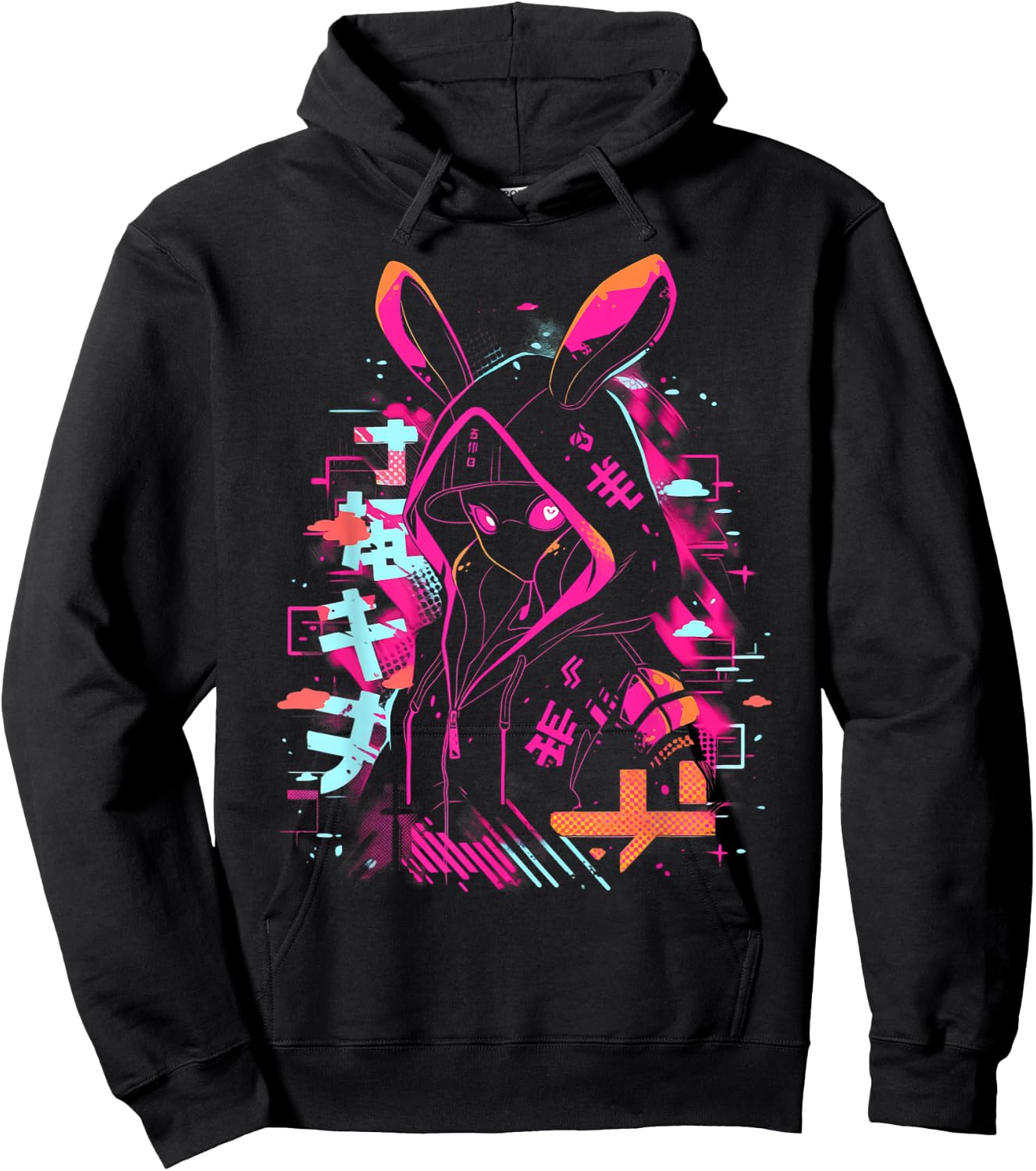Anime Manga Cyberpunk Aesthetic Techwear Harajuku Hoodie - Hoodie | Black