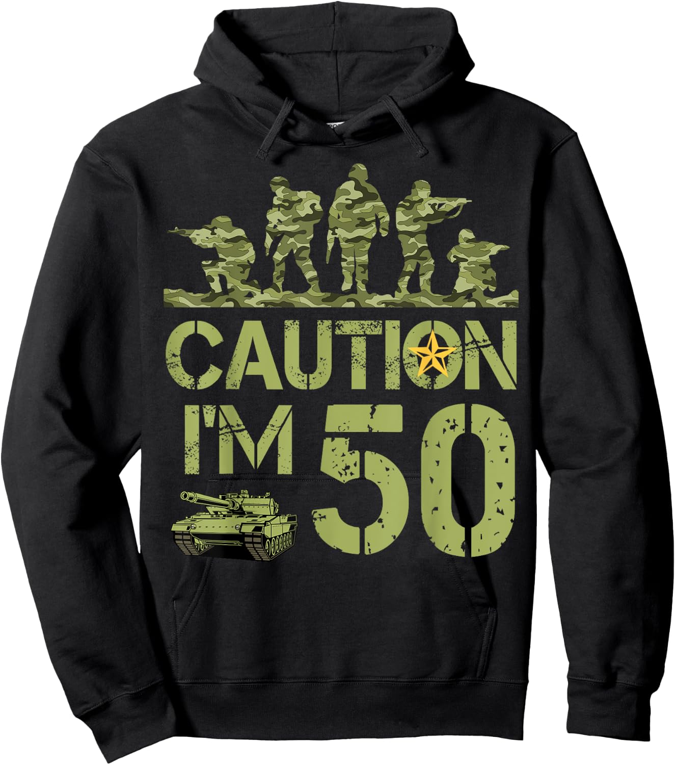 50th Birthday Military I'm 50 Year Old Soldier Camo Birthday Hoodie - Hoodie | Black