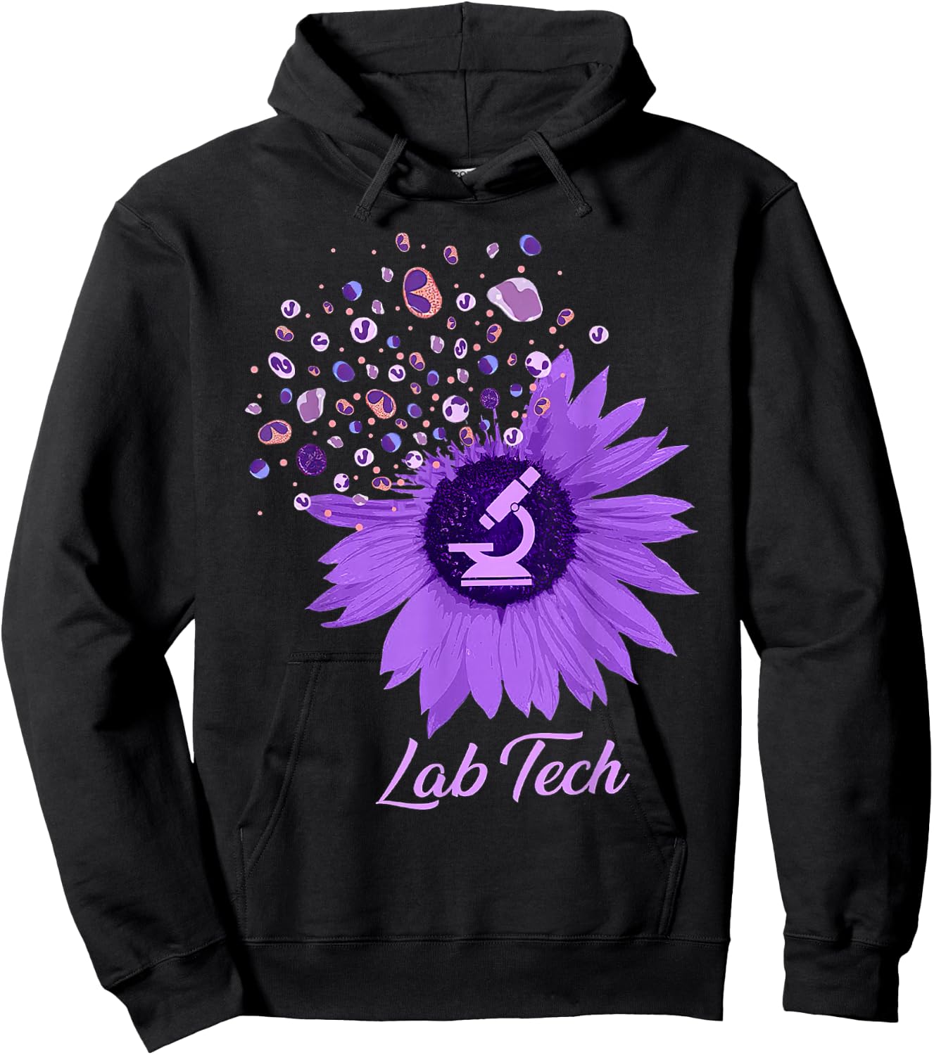 Lab Tech SunFlower Med Tech Funny Medical Technician Lab Hoodie - Hoodie | Black