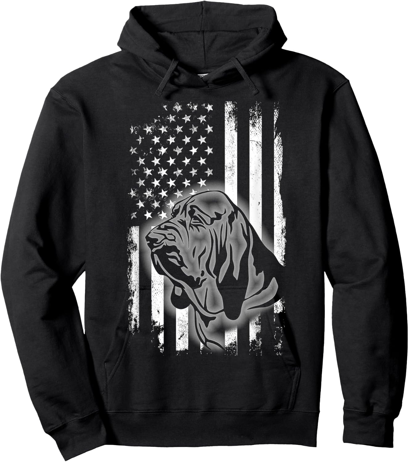 Bloodhound American Flag Cool USA Patriotic Dog Lover Gift Hoodie - Hoodie | Black