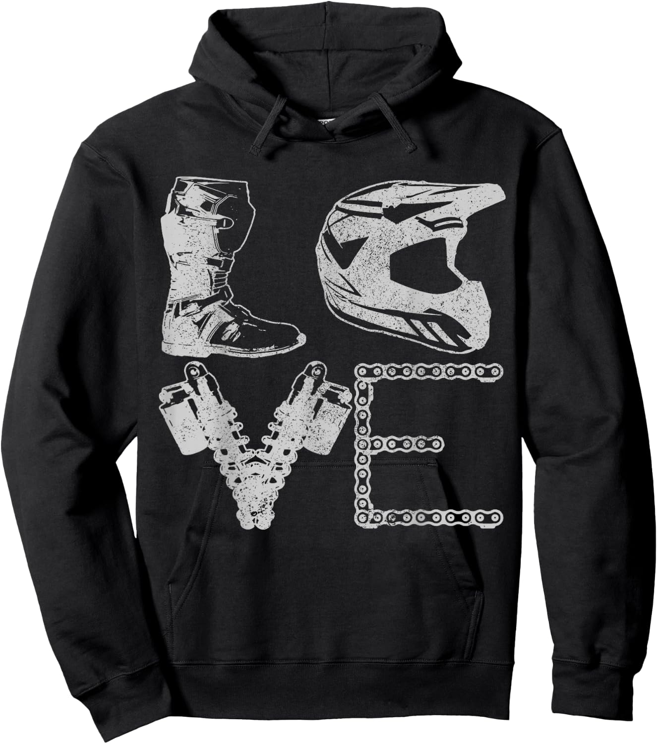 Motocross Love Enduro MX Motorcycle Biker Gift Hoodie - Hoodie | Black