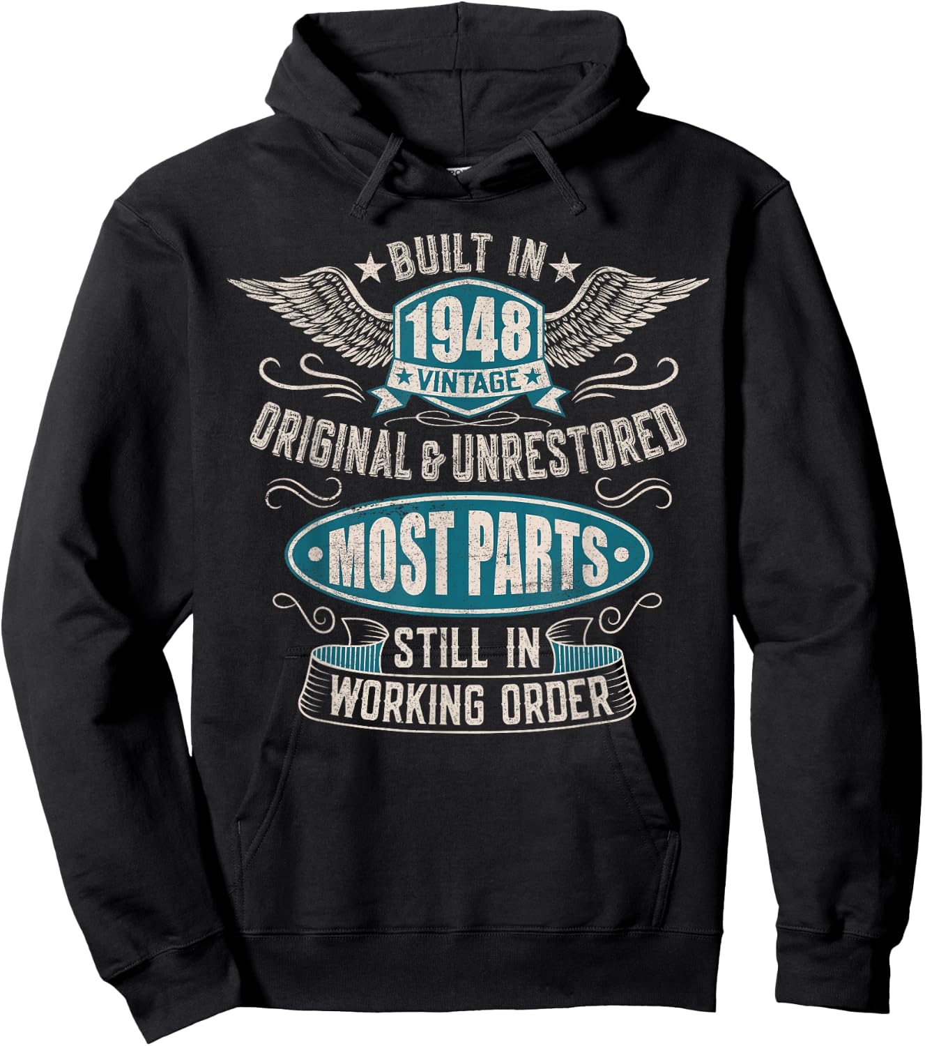 Vintage Birthday Born In 1948 Built In The 40s Hoodie - Hoodie | Black