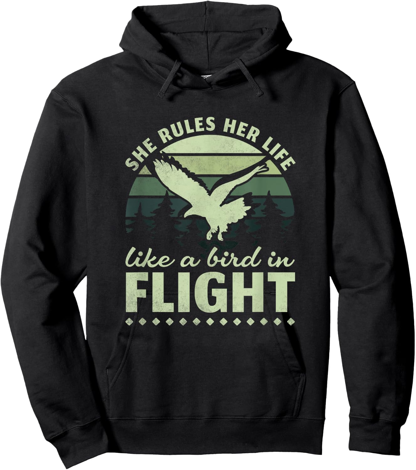 She Rules Her Life Like A Bird In Flight, Birder Hoodie - Hoodie | Black