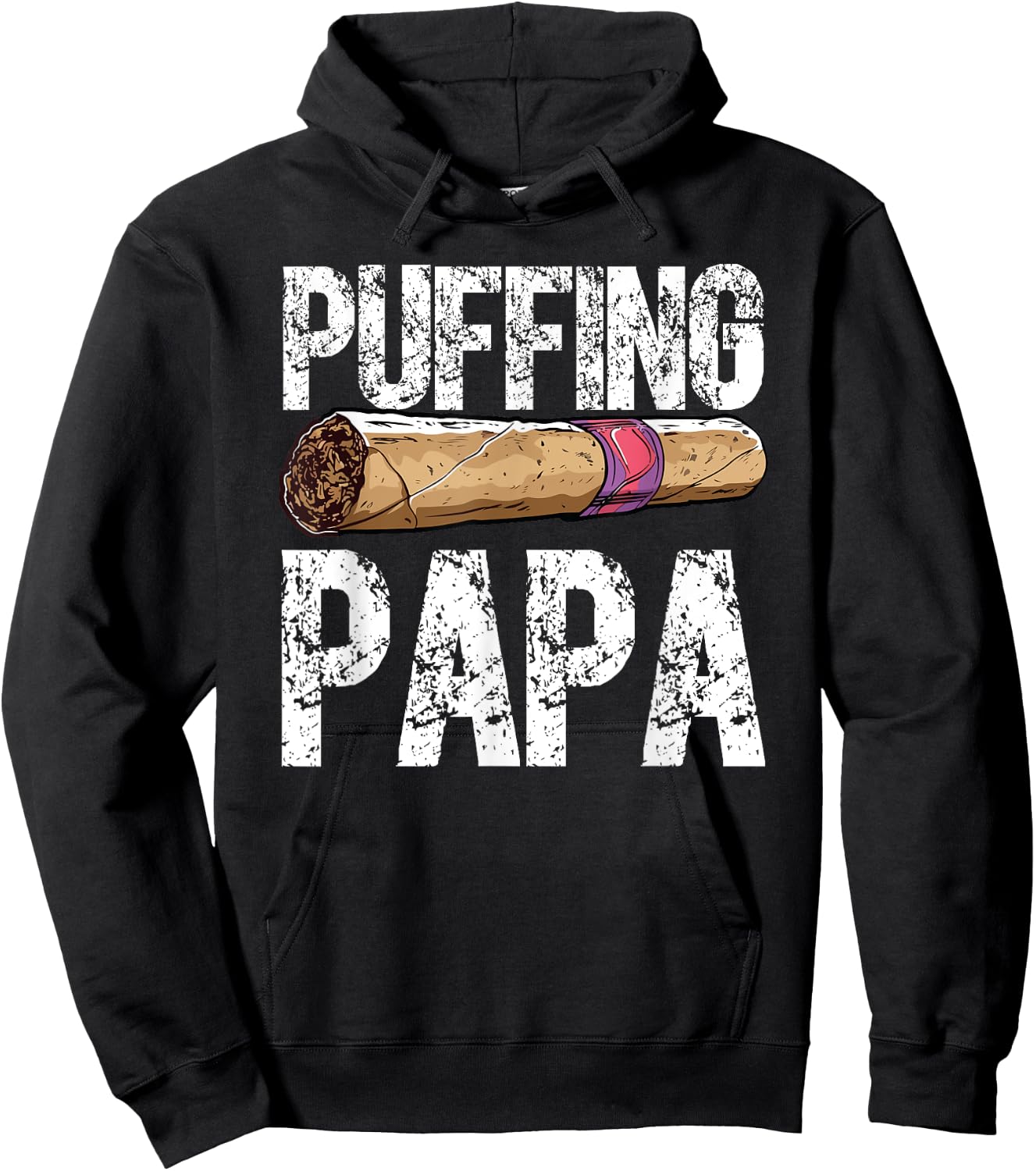 Cigar Dad Cigarette Smoker Daddy Smoking Papa Fathers Day Hoodie - Hoodie | Black