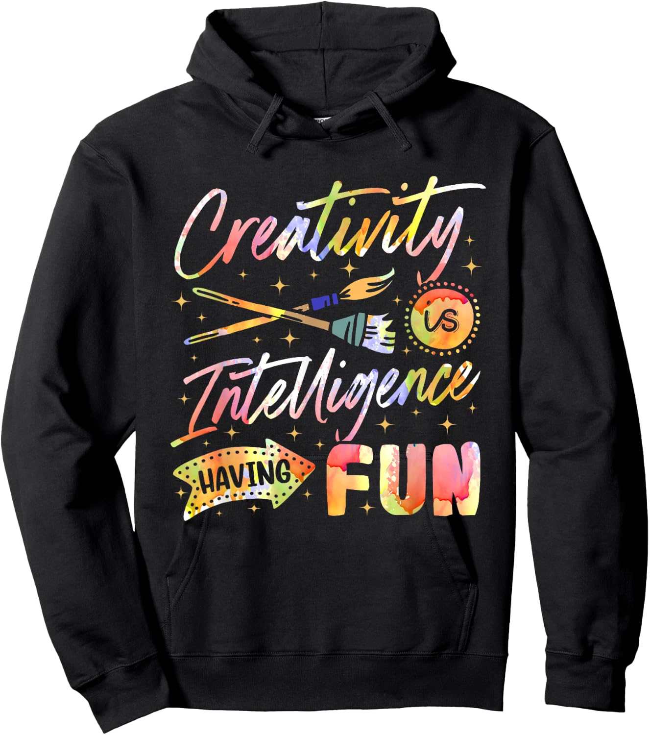 Creativity is intelligence, having fun sketching Hoodie - Hoodie | Black