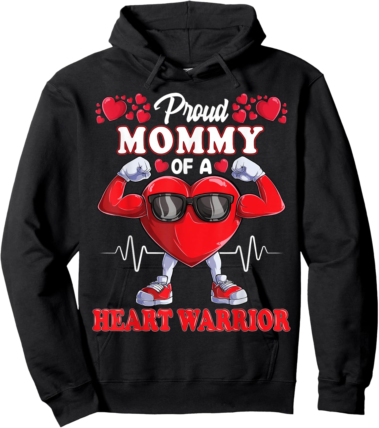 Proud Mommy of a Heart Warrior CHD Awareness Hoodie - Hoodie | Black