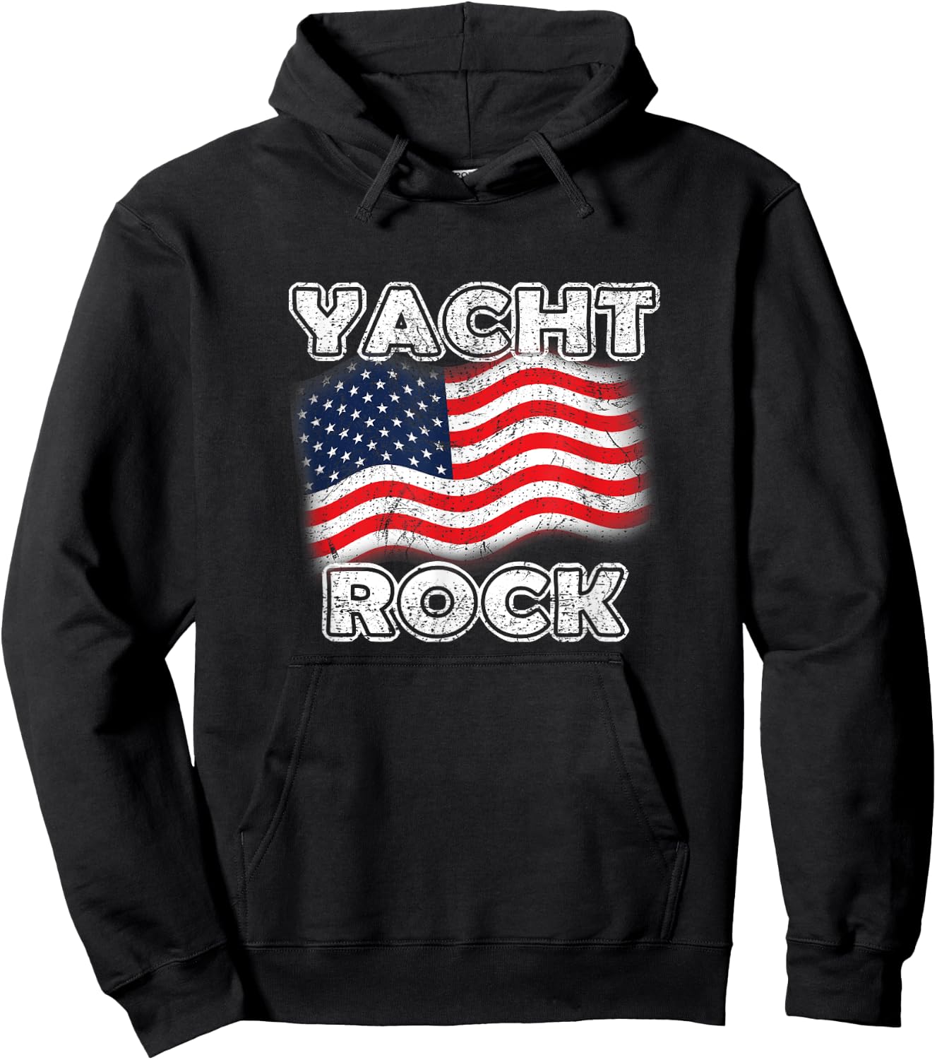 Yacht Rock American Flag Fun July 4th Maritime Vintage Style Women Men Hoodie - Hoodie | Black