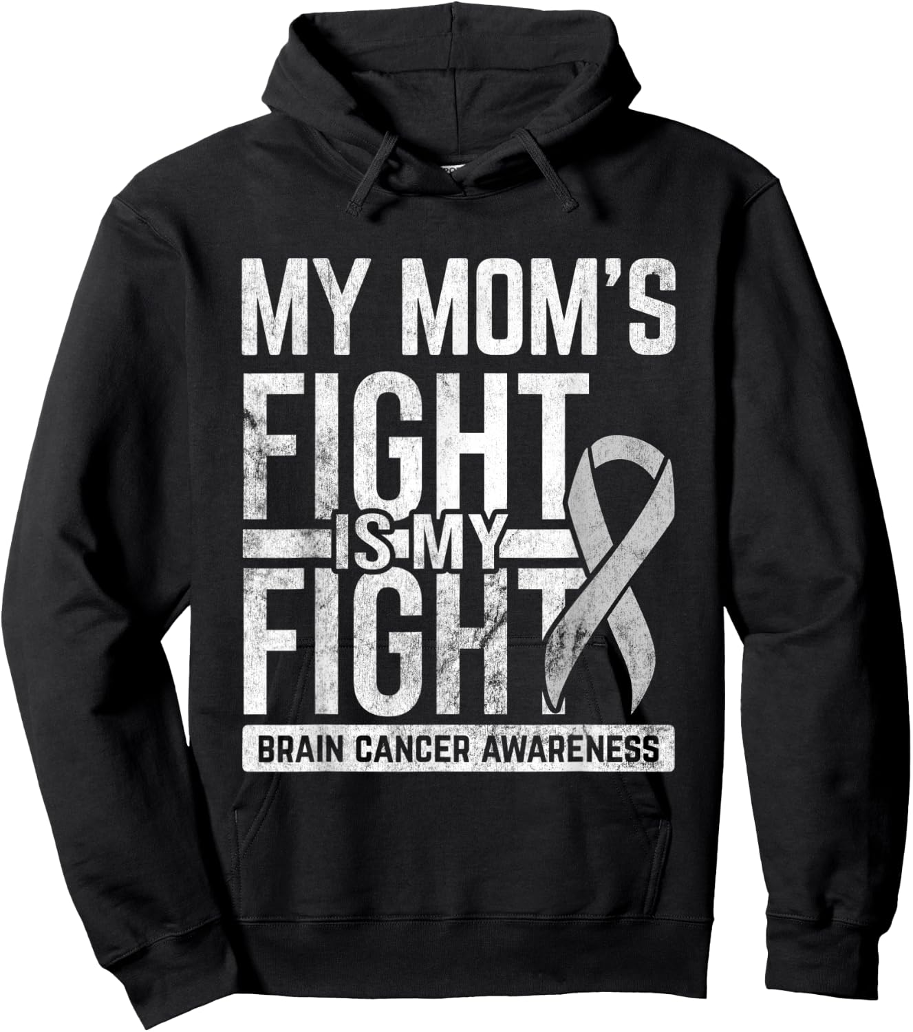 Mom's Fight My Fight Brain Cancer Awareness Brain Tumor Hoodie - Hoodie | Black