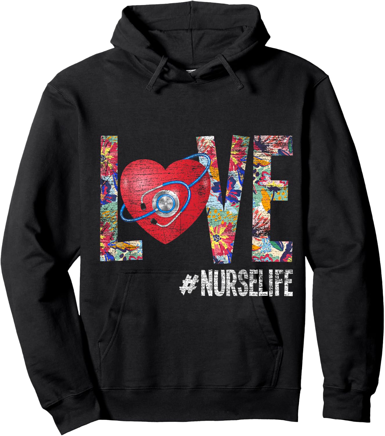 Love Nurselife Nurse Hoodie - Hoodie | Black