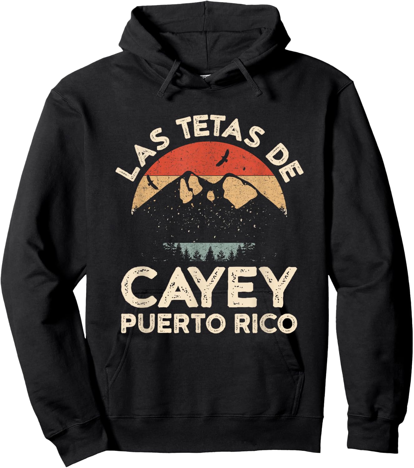 Las Tetas De Cayey Puerto Rico Retro Vintage Graphic Hoodie - Hoodie | Black