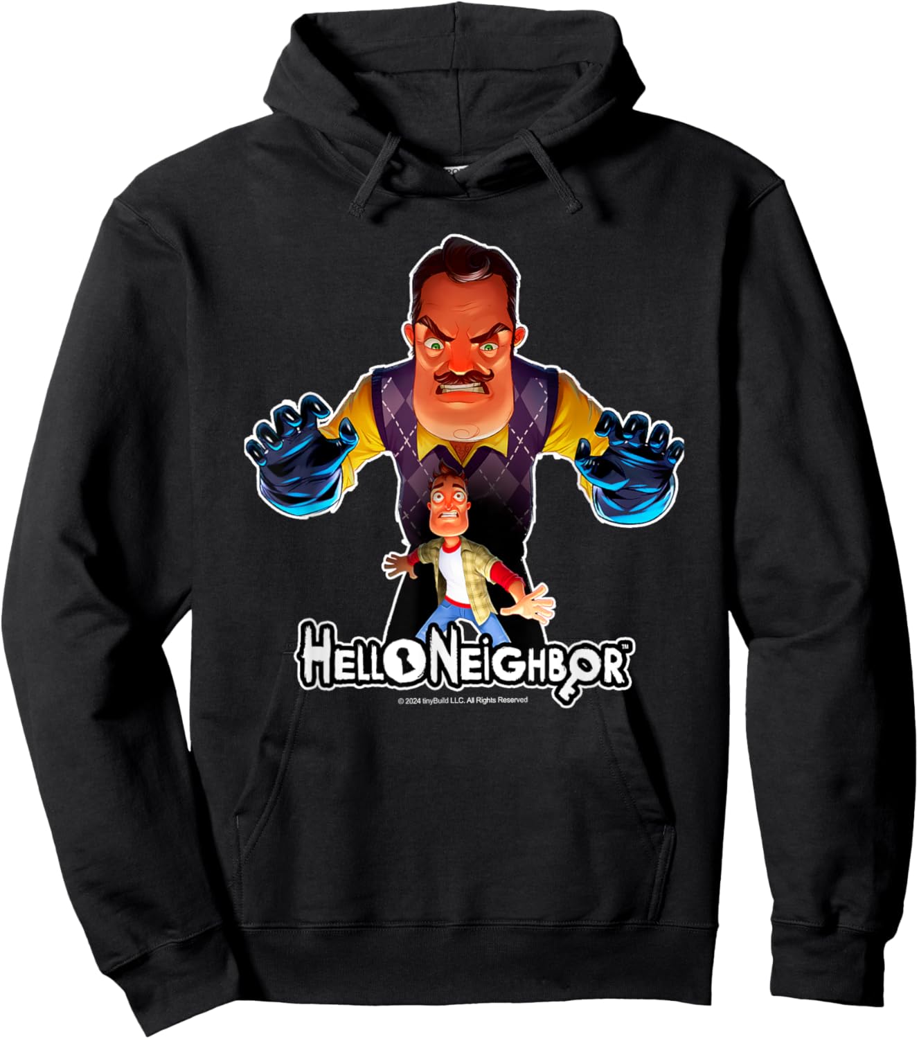Hello Neighbor - Game Related Designs , Small, Blue Hoodie - Hoodie | Black