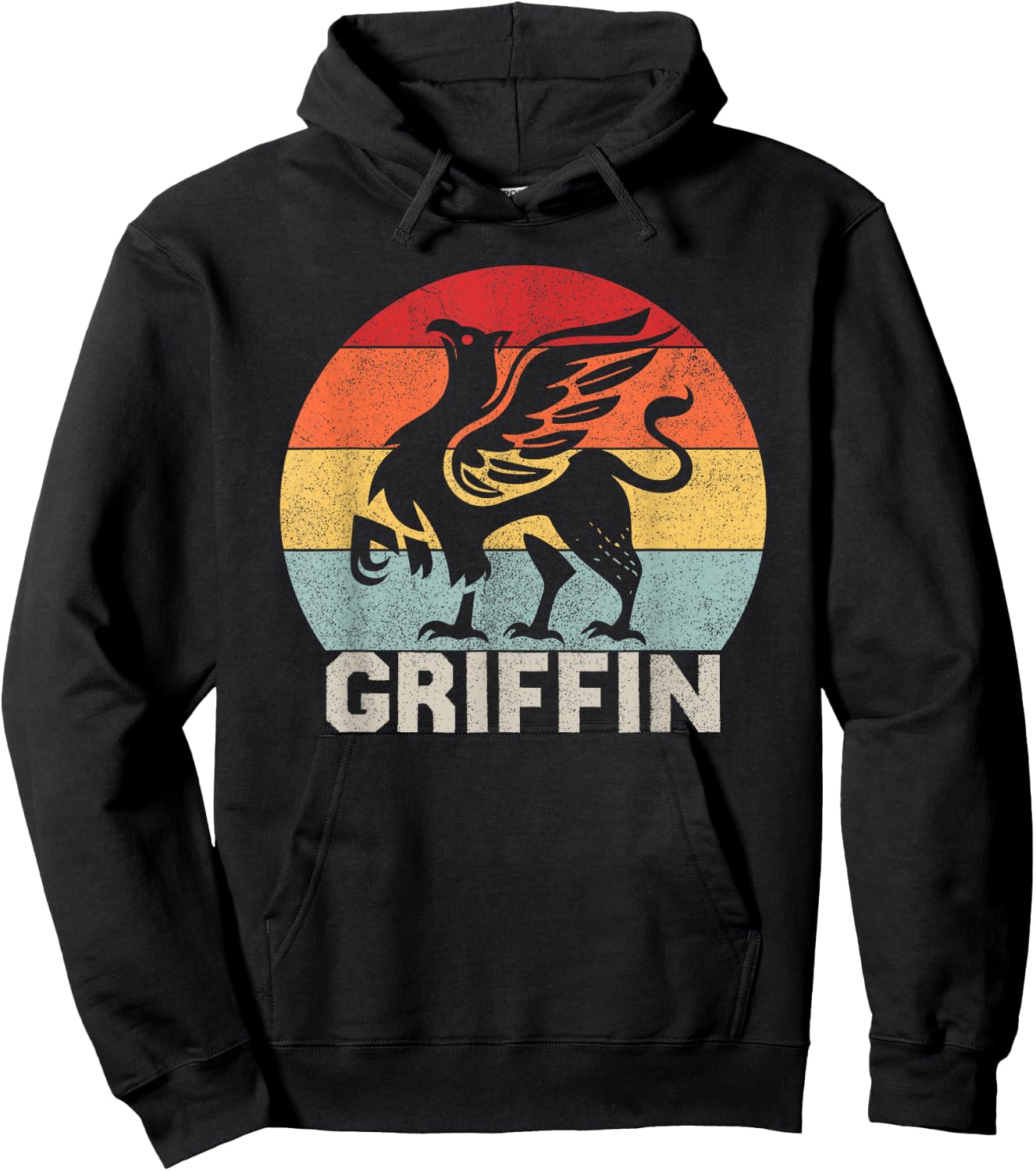 Vintage Griffin Cute Gifts, Retro Animal Legendary Griffin Hoodie - Hoodie | Black