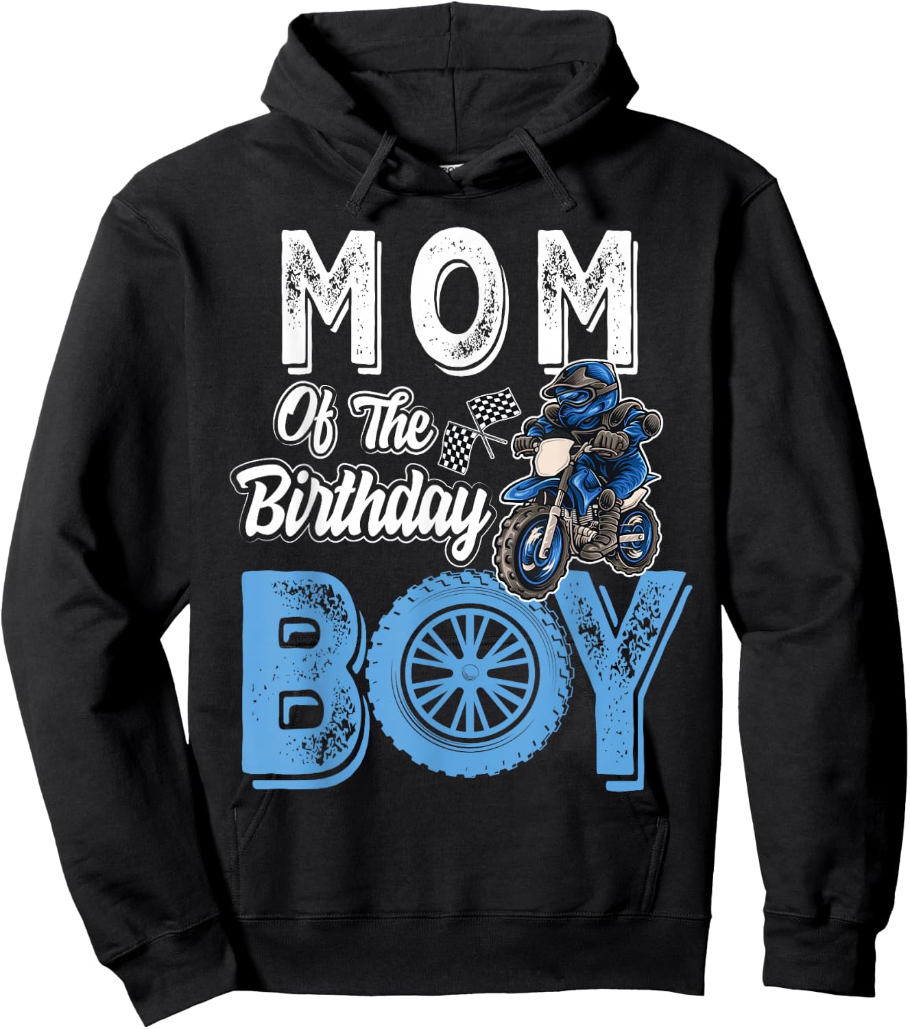 Mom of the Birthday Boy Dirt Bike B-day motocross Party Hoodie - Hoodie | Black
