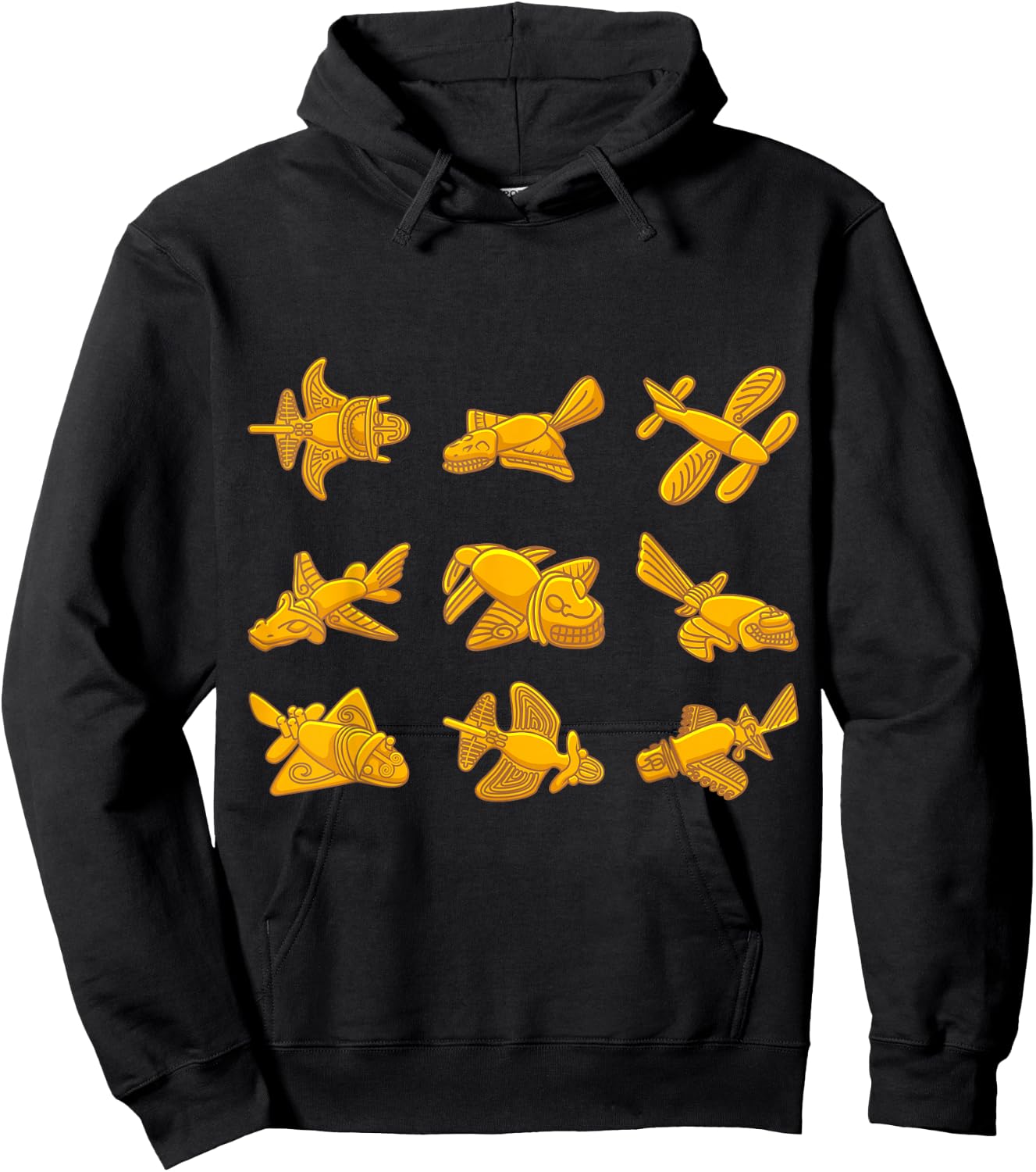 QUIMBAYA PLANE Ancient Alien Theory Quimbaya Artifact Hoodie - Hoodie | Black