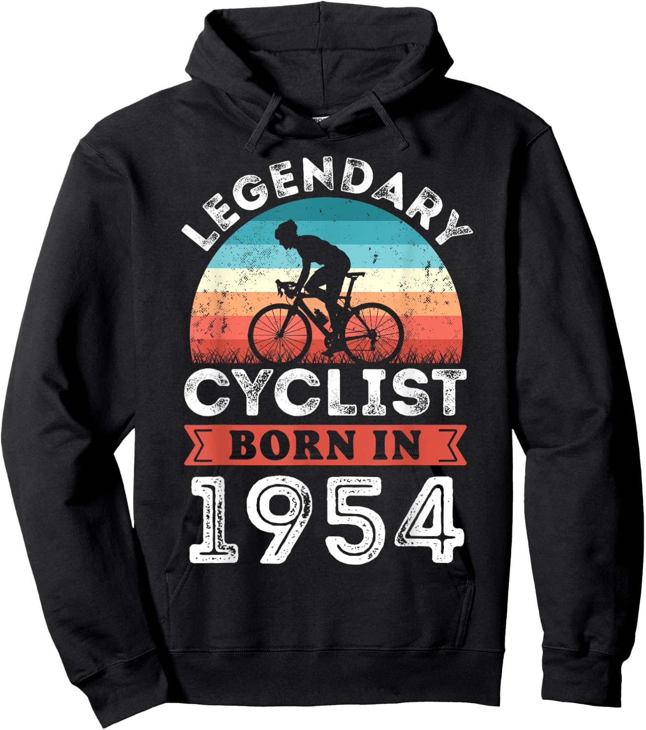 Legendary Cyclist born 1954 70th Birthday Gifts Cycling Hoodie - Hoodie | Black