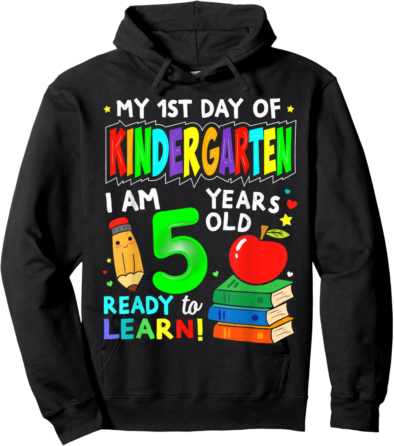 My First Day of Kindergarten Boy Girls First Day of Kinder Hoodie - Hoodie | Black