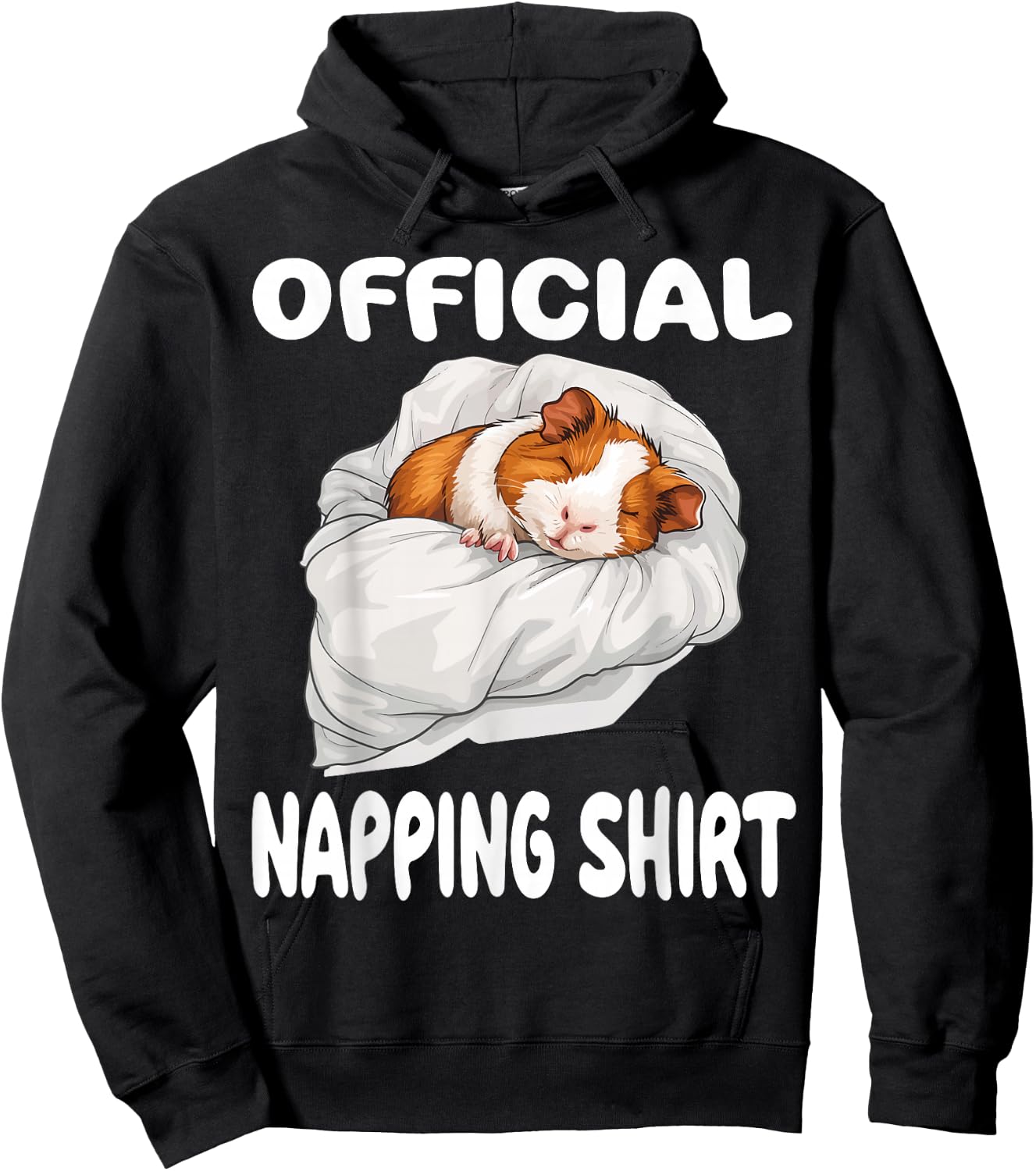 Guinea Pig Official Napping shirt Pajamas Nightgown Hoodie - Hoodie | Black