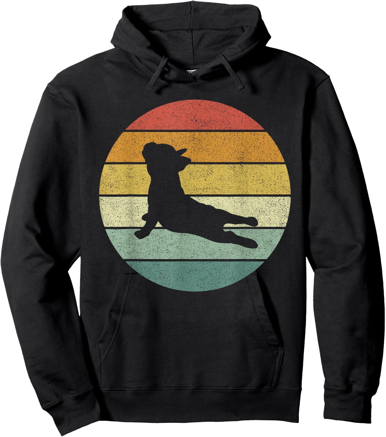 Vintage Retro French Bulldog Shirt Yoga Funny French Bulldog Women Girls Kids Hoodie - Hoodie | Black