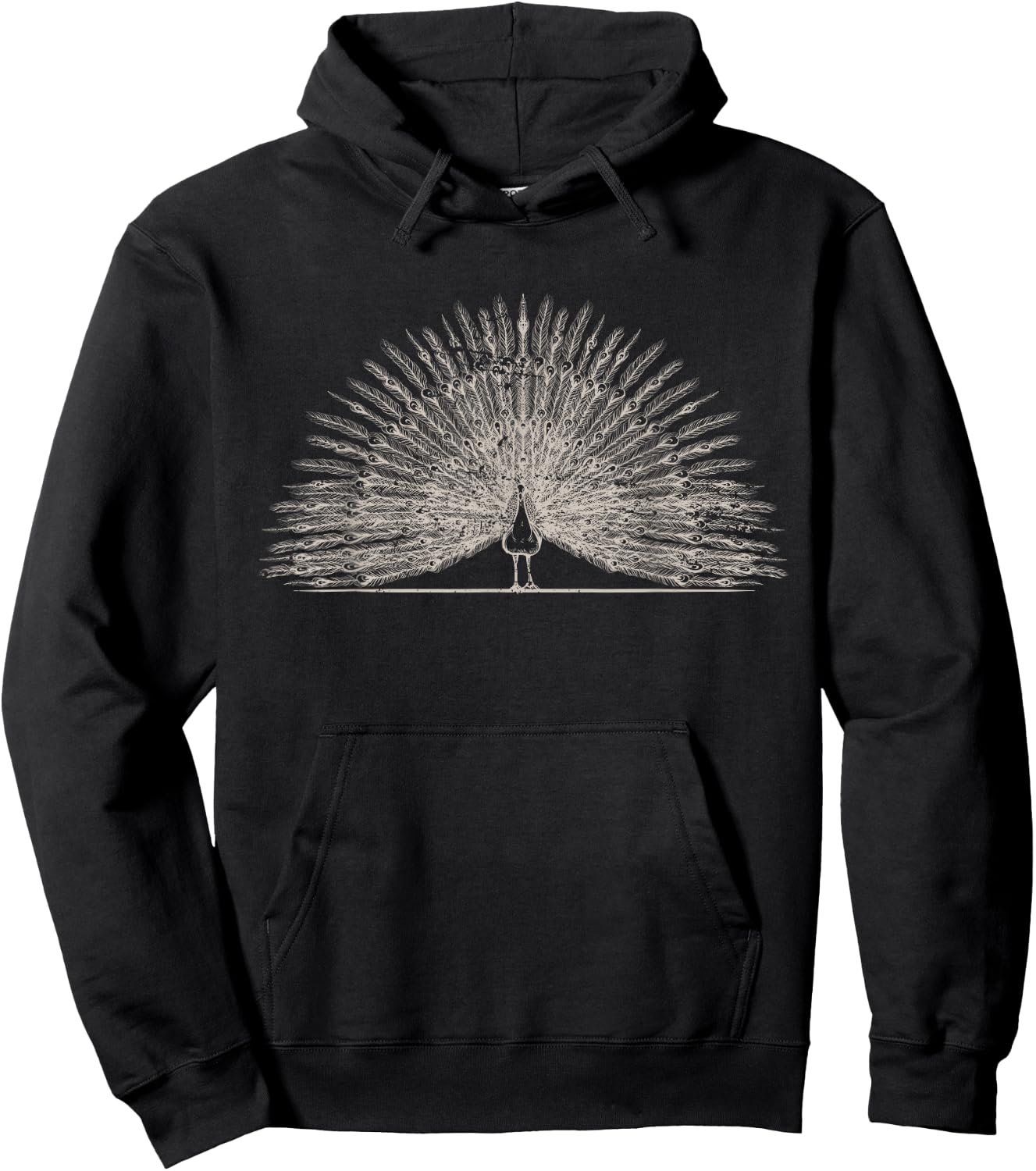 Vintage Peacock Hoodie - Hoodie | Black