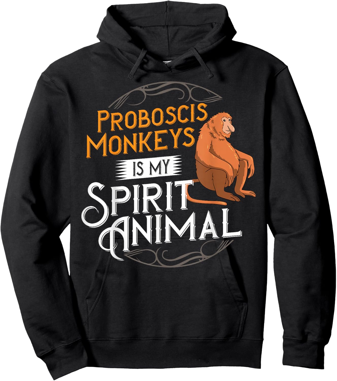 Proboscis Monkey Funny Long Nosed Monkeys Hoodie - Hoodie | Black