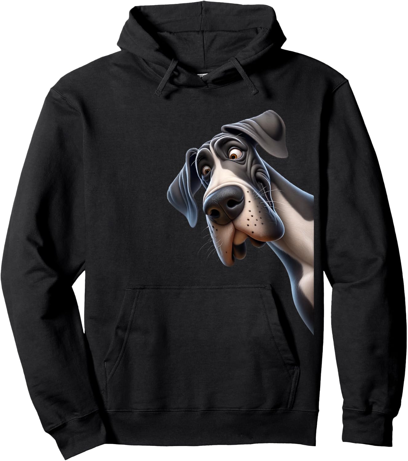 Goofy Giant Adorable Large Gentle Dog Lover Great Dane Hoodie - Hoodie | Black