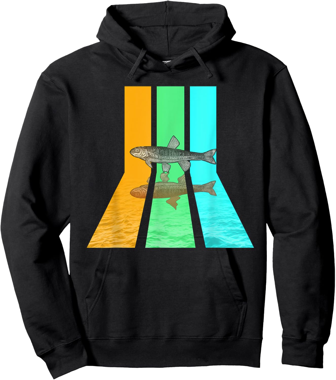 Retro 80s Vintage Style Minnow Hoodie - Hoodie | Black