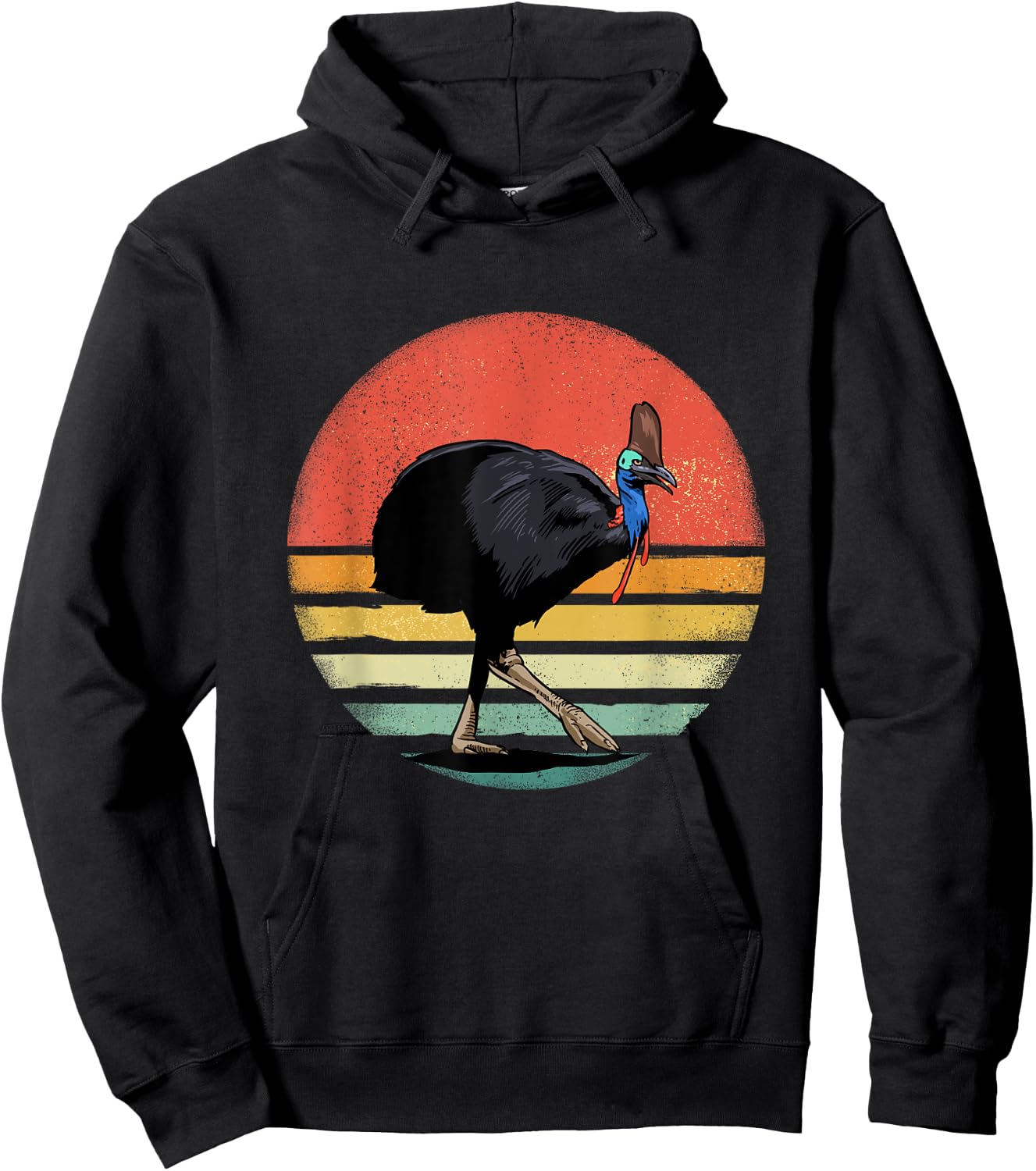 Retro Vintage Cassowary Nature Cassowary Bird Watcher Hoodie - Hoodie | Black