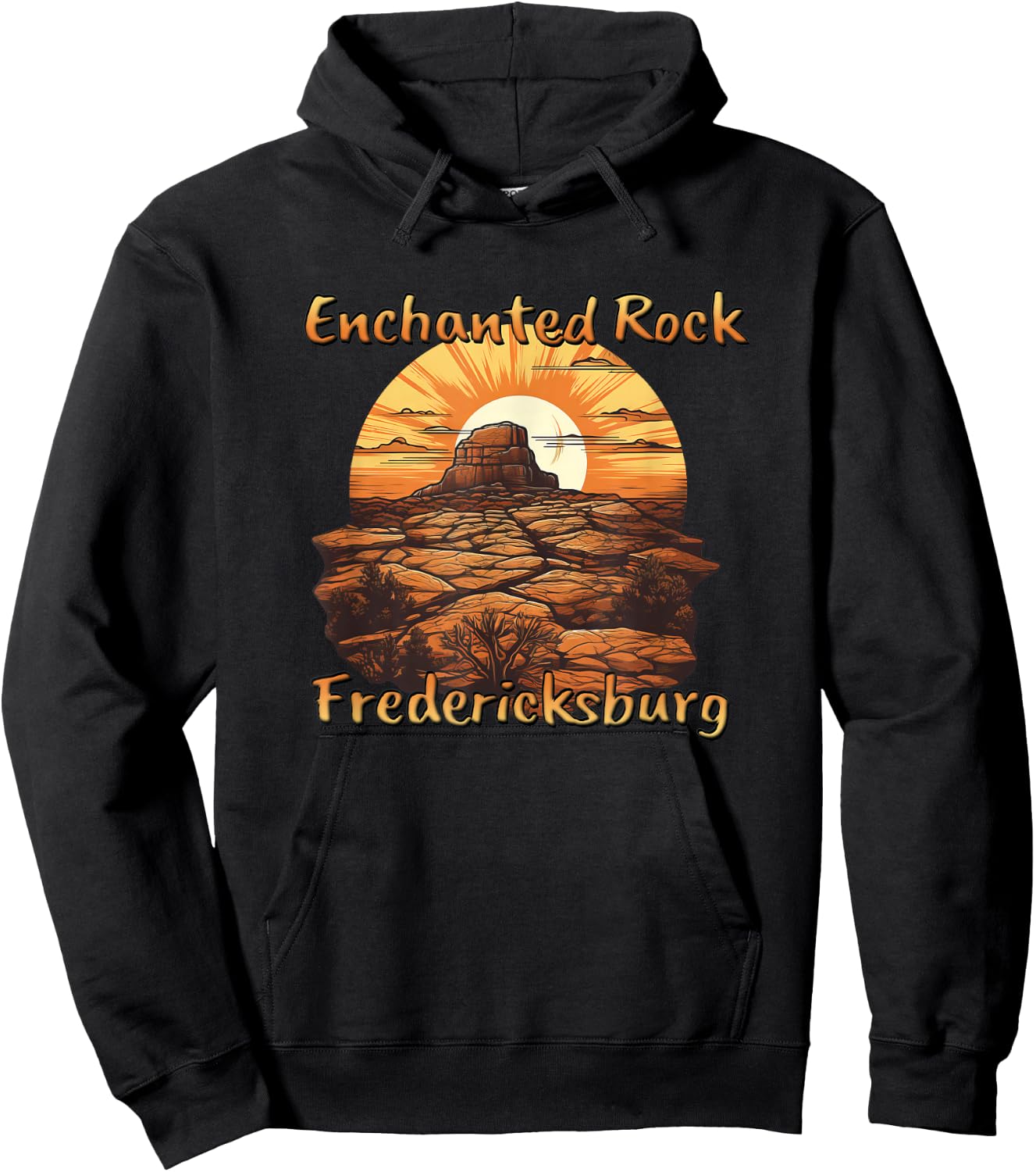 Enchanted Rock Fredericksburg Texas USA Sunset Design Hoodie - Hoodie | Black