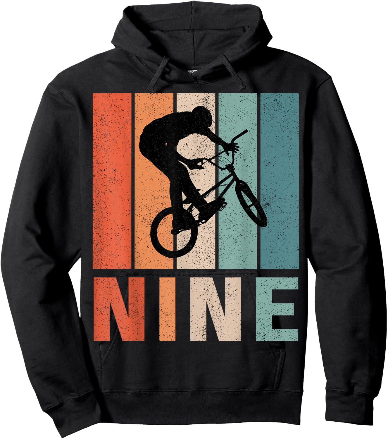 9th Birthday Retro BMX Bicycle Bike Boys Kids 9 Years Old Hoodie - Hoodie | Black