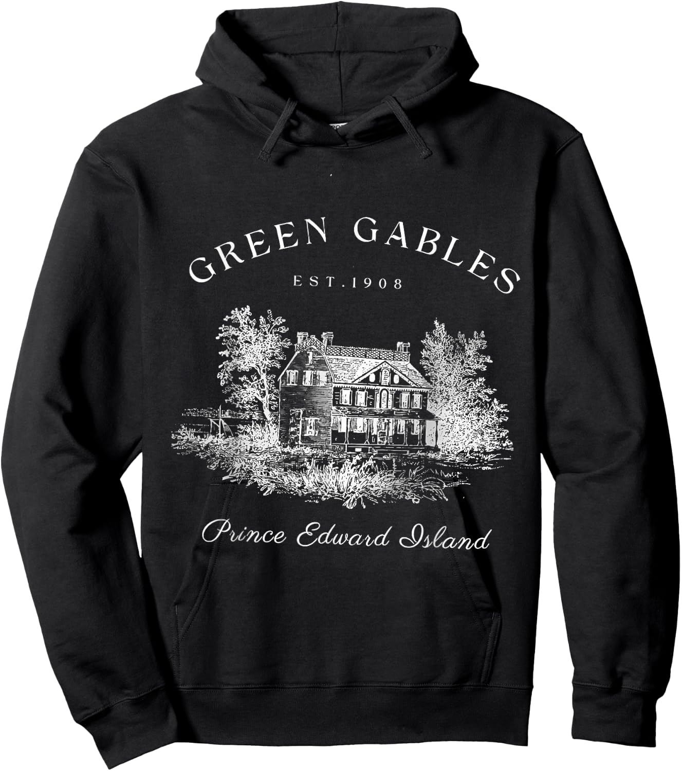 Green Gables Prince Edward Island Est 1908 Book Lover Hoodie - Hoodie | Black