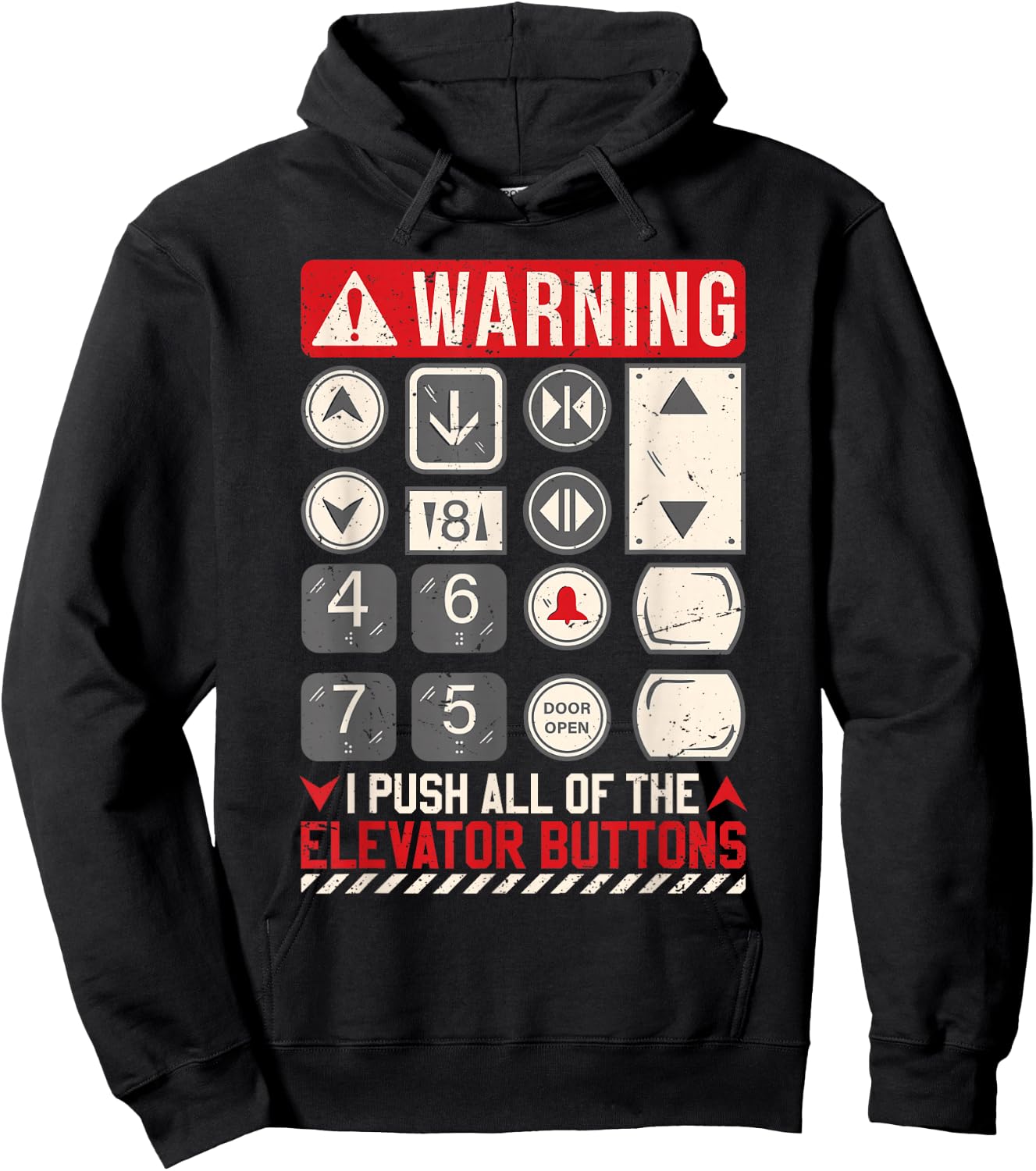 Elevator Button Elevator Mechanic Technician Hoodie - Hoodie | Black