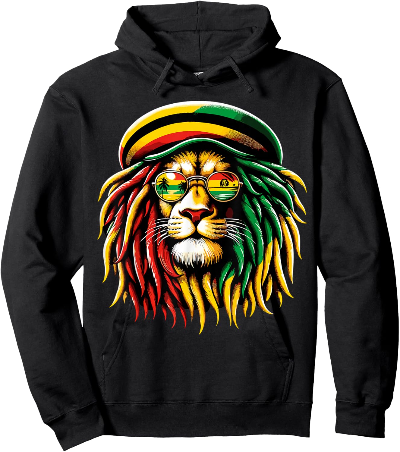 Reggae Music lovers Jamaican Lion Hoodie - Hoodie | Black