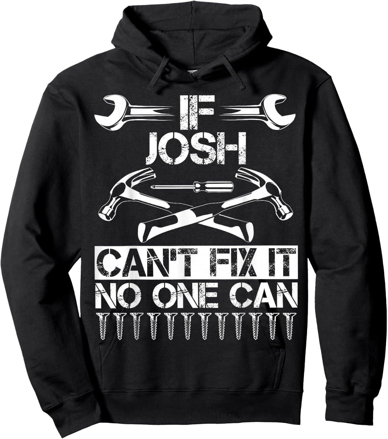 JOSH Fix It Funny Birthday Personalized Name Dad Gift Hoodie - Hoodie | Black
