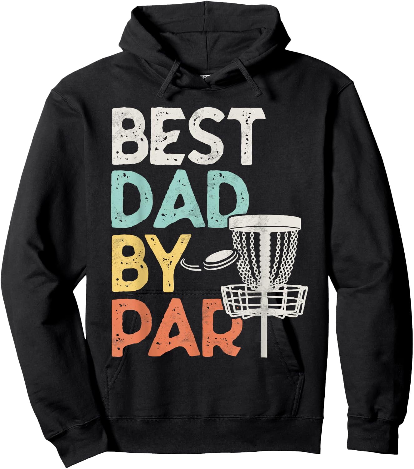 Vintage Funny Best Dad By Par - Disk Golf Dad Hoodie - Hoodie | Black