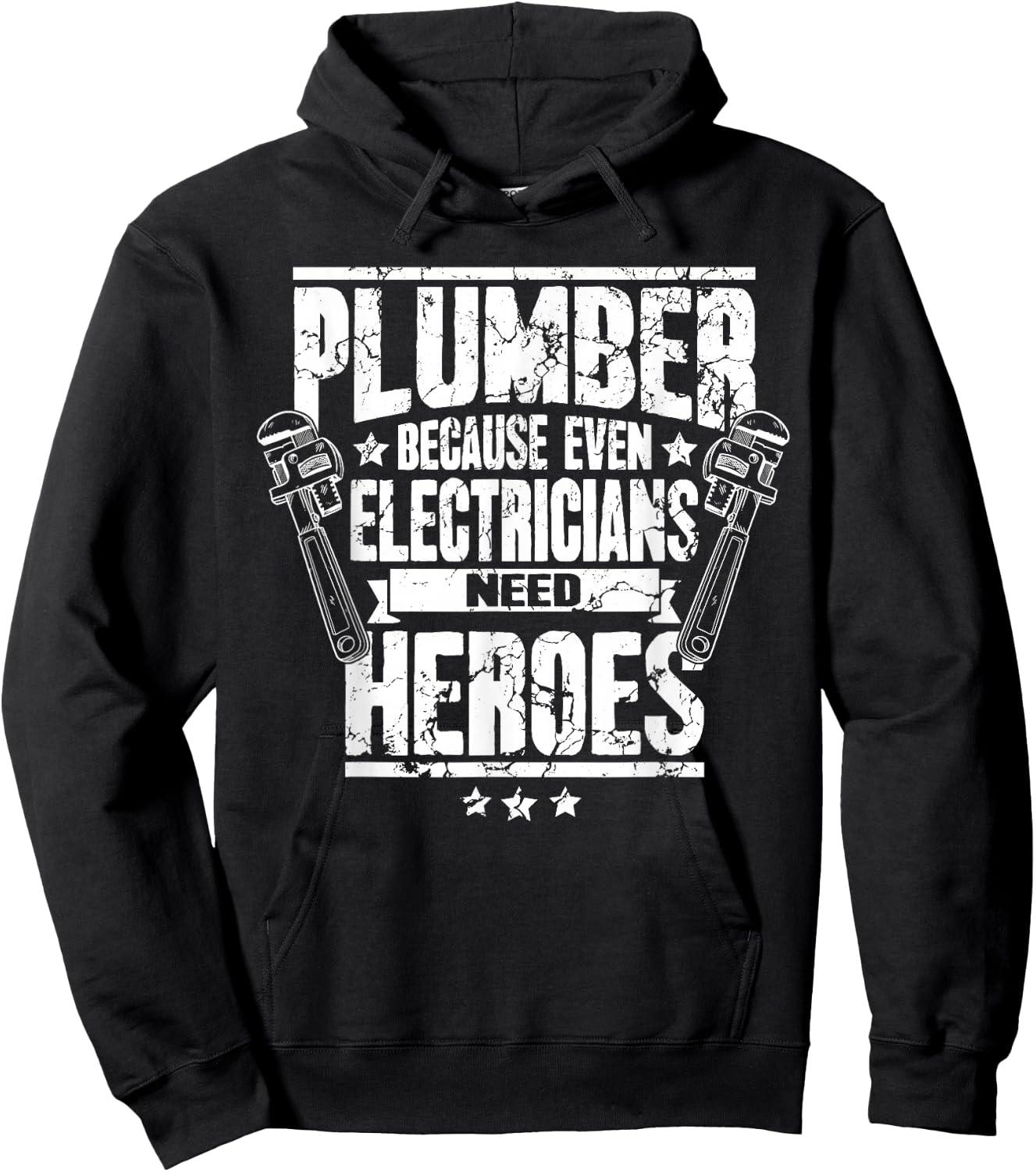 Funny Gift Plumber Because Even Electricians Need Heroes Hoodie - Hoodie | Black
