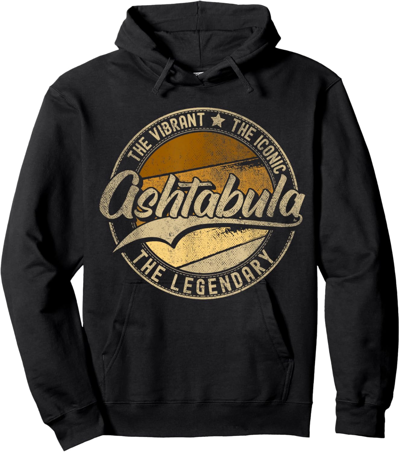 Ashtabula OH | Ohio | Vintage Distressed Hoodie - Hoodie | Black