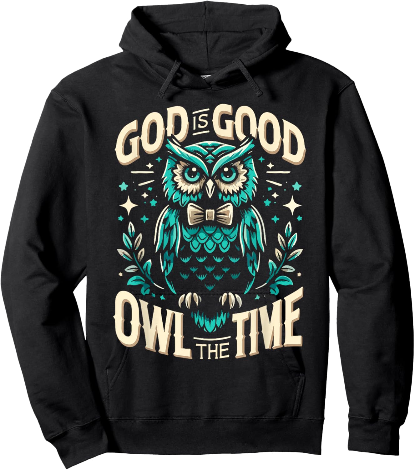 God Is Good Owl The Time Shirt Christian T Shirts for kids Hoodie - Hoodie | Black