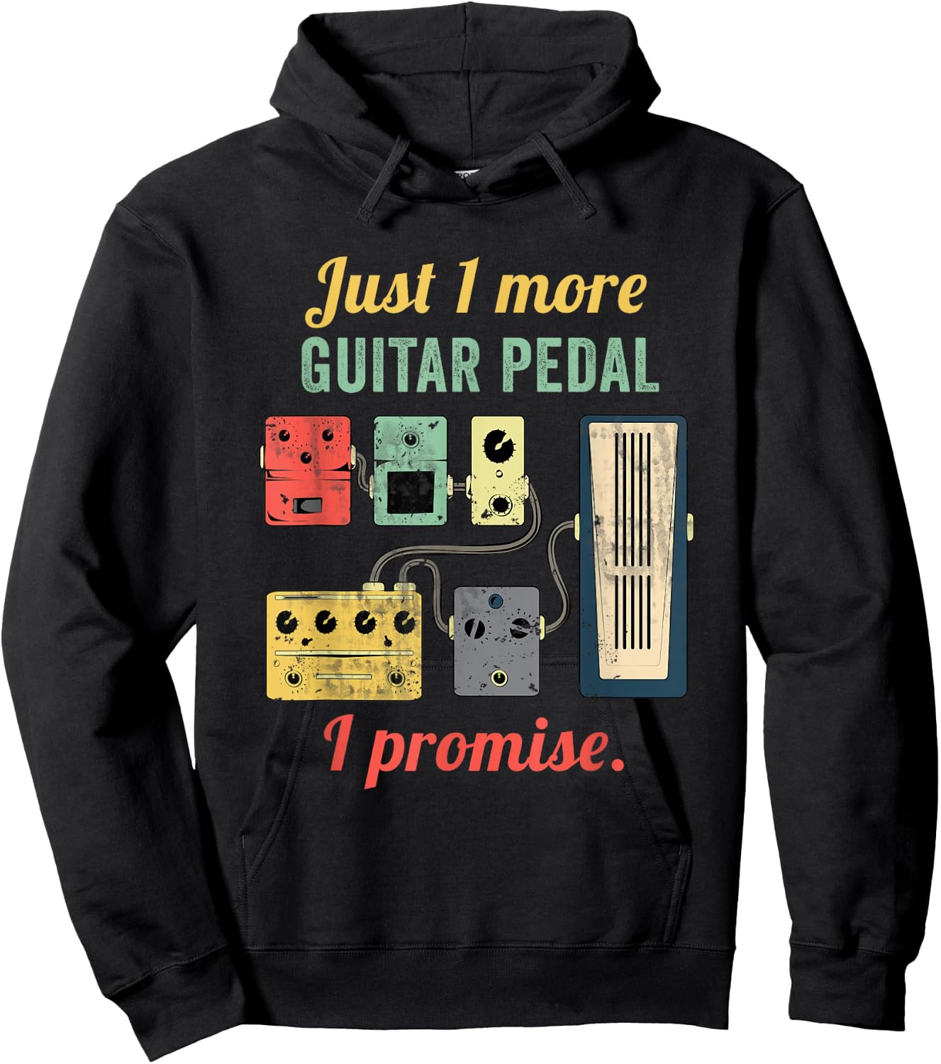 Amplifier Electric Bass Acoustic Amp Musician Gift Guitar Player Pedal Board - Black, Small, -Adults, Short Sleeve, , Classic Fit, Polyester 60% Cotton 40% Hoodie - Hoodie | Black