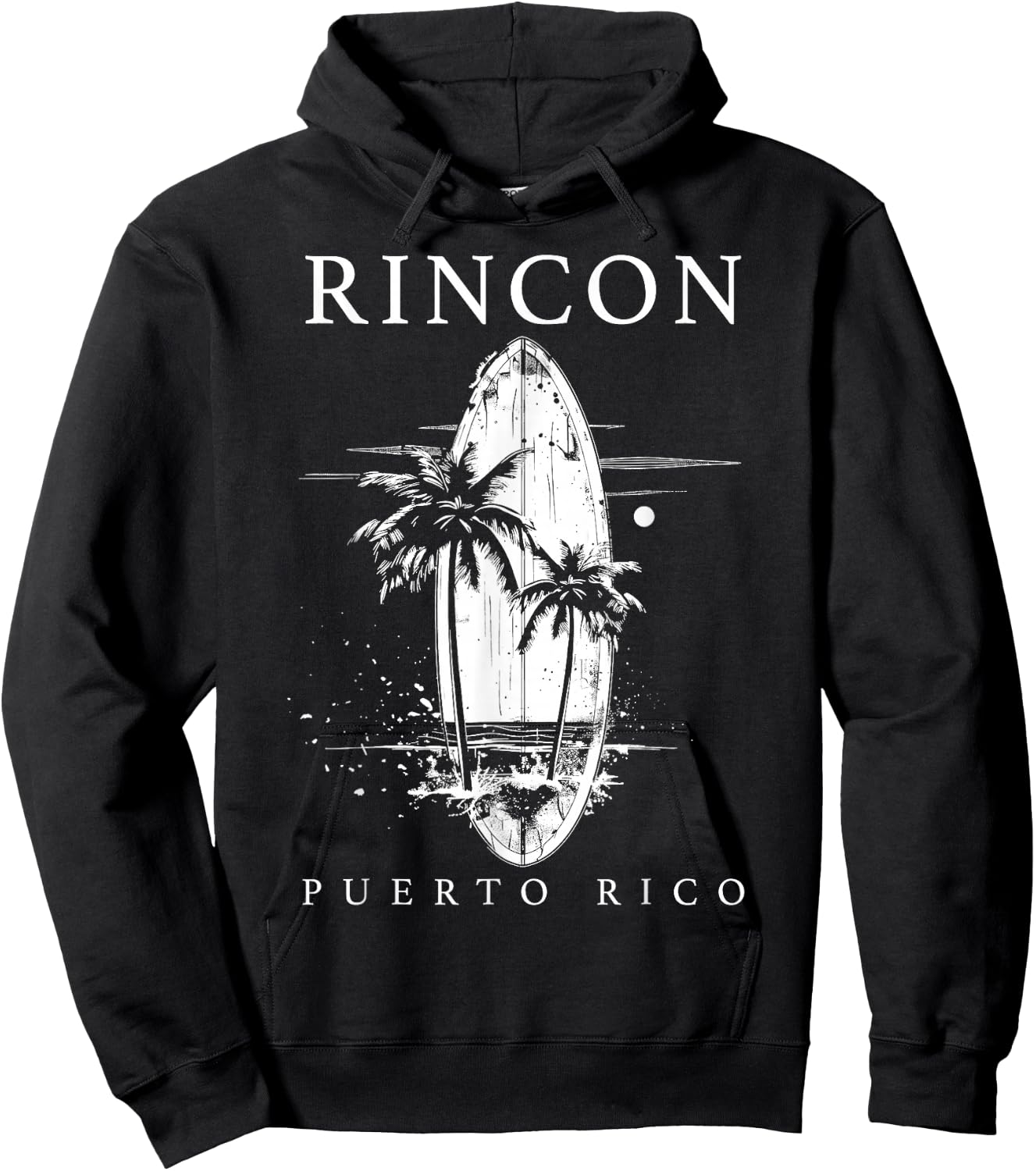 Rincon Puerto Rico Surf Vintage Surfer Hoodie - Hoodie | Black