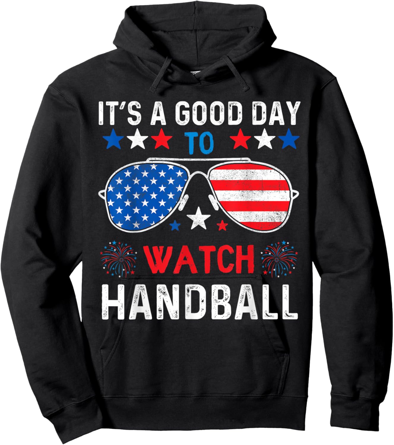 Handball USA Support the Team Sunglasses USA Flag Girls Kids Men Hoodie - Hoodie | Black