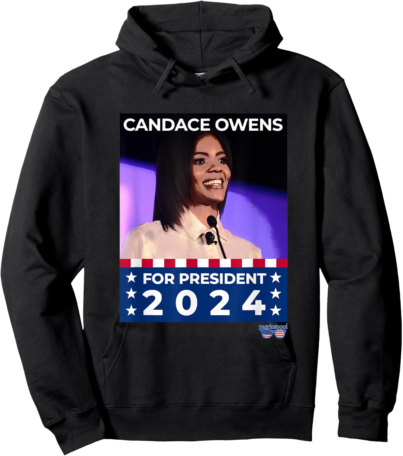Candace Owens For President Patriotic Slogan Women Men Hoodie - Hoodie | Black