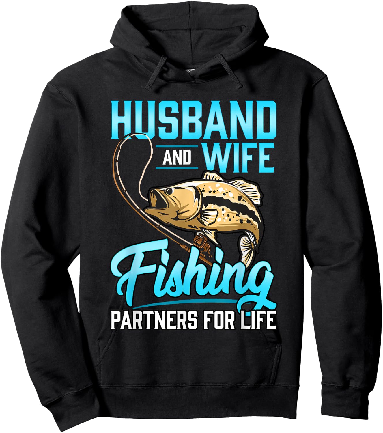 Husband and wife Fishing for Life Hoodie - Hoodie | Black