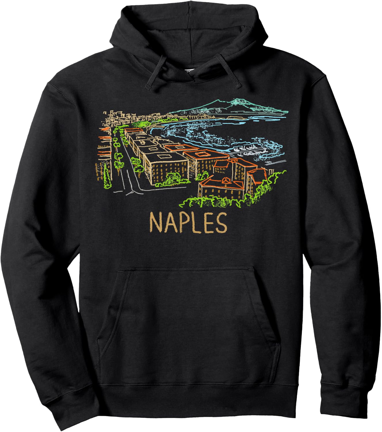 Naples Italy Travel Souvenir Historic City Landmark Gift Hoodie - Hoodie | Black