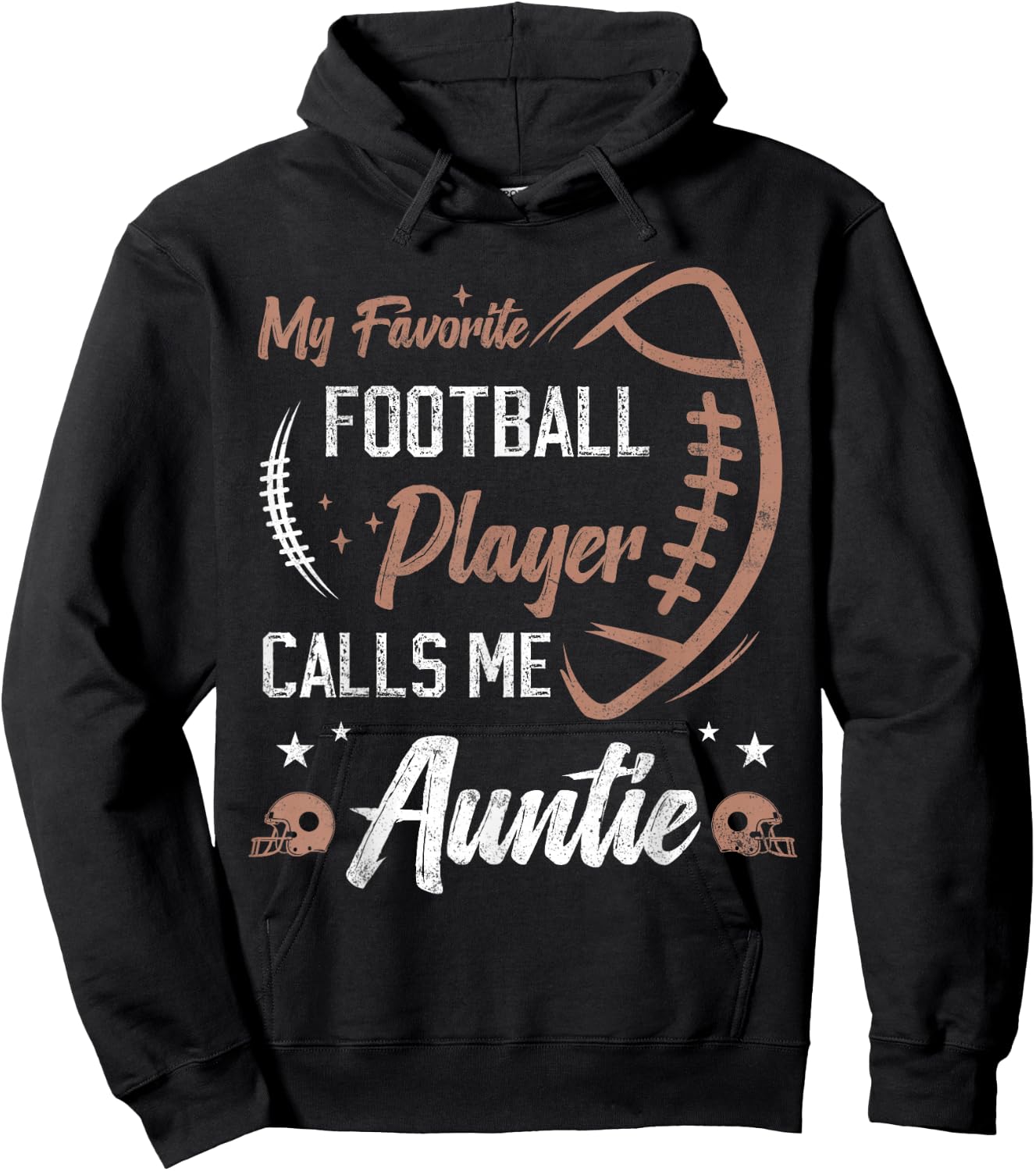 My Favorite Football Player Calls Me Auntie Football aunt Hoodie - Hoodie | Black