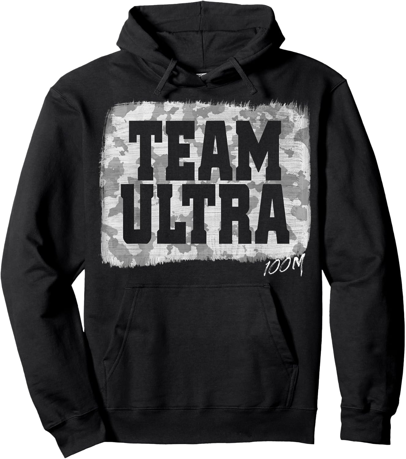 Team Ultra 100M Run Ultra Marathon Hill Runner Trail Running Hoodie - Hoodie | Black