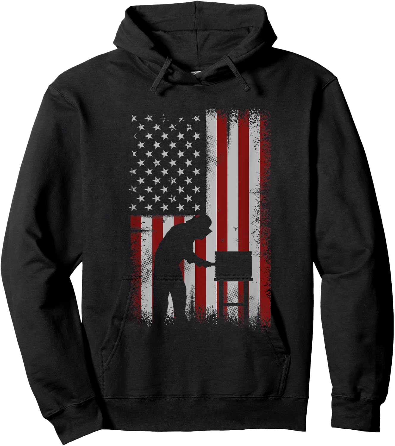 American Flag Beekeeper Shirt Men Beekeeping Gift Apiarist Hoodie - Hoodie | Black