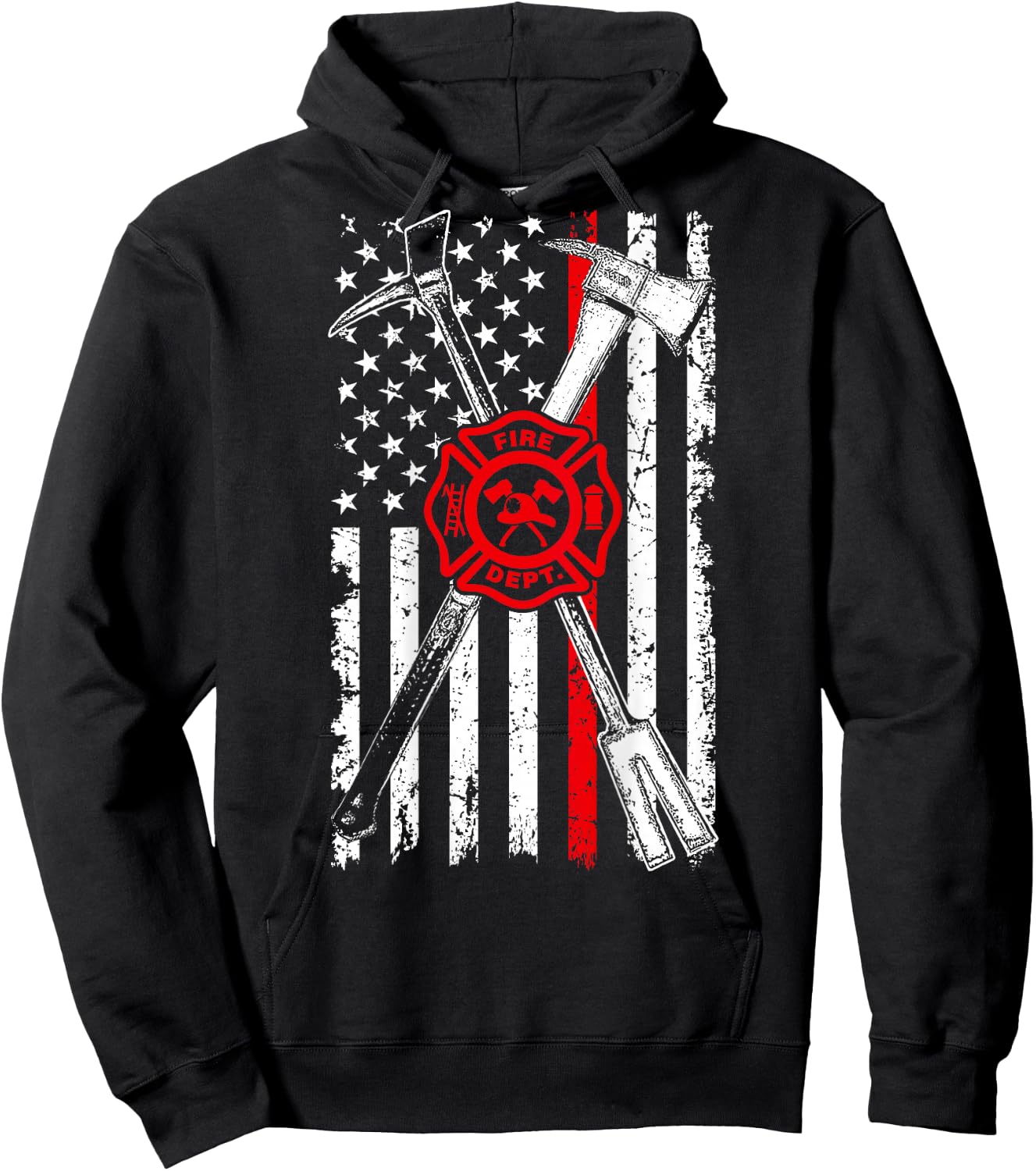 Firefighter Son Patriotic Gifts Axe Halligan Thin Red Line Men Hoodie - Hoodie | Black