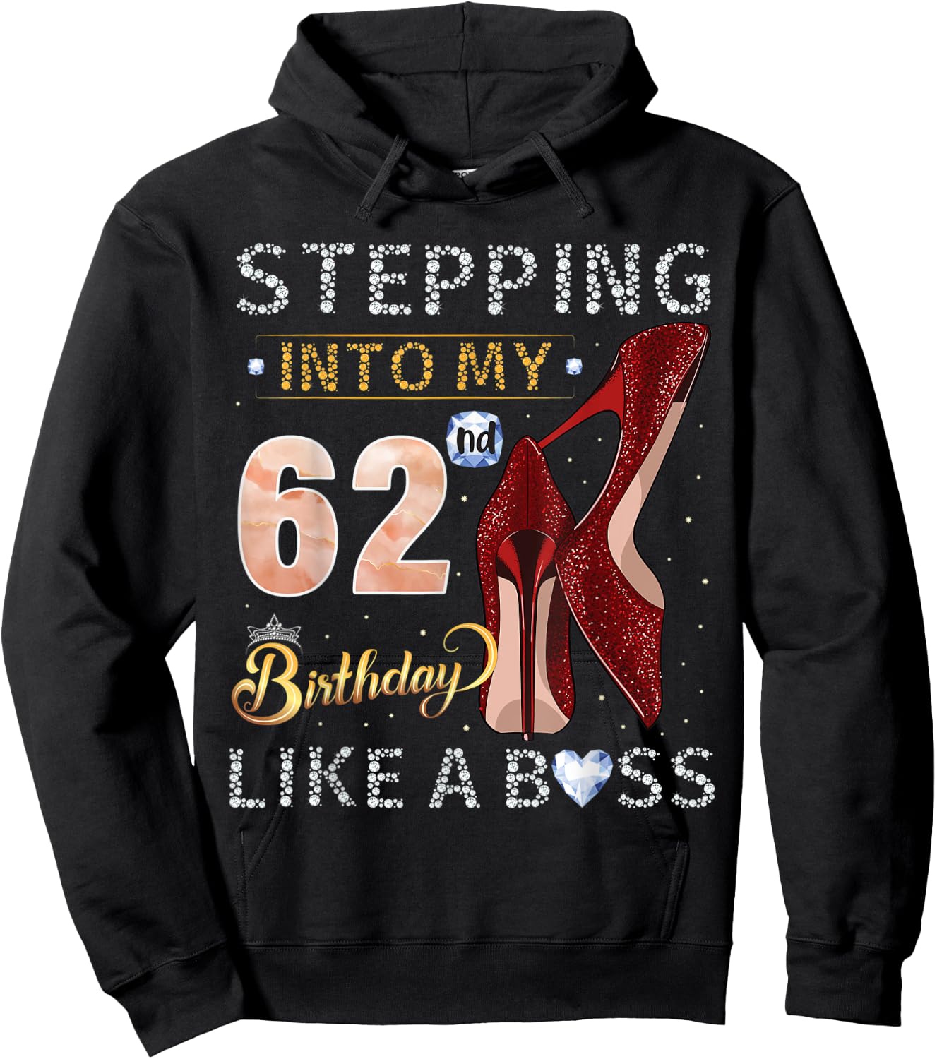 Stepping Into My 62nd Birthday Like A Boss Since 1959 Hoodie - Hoodie | Black