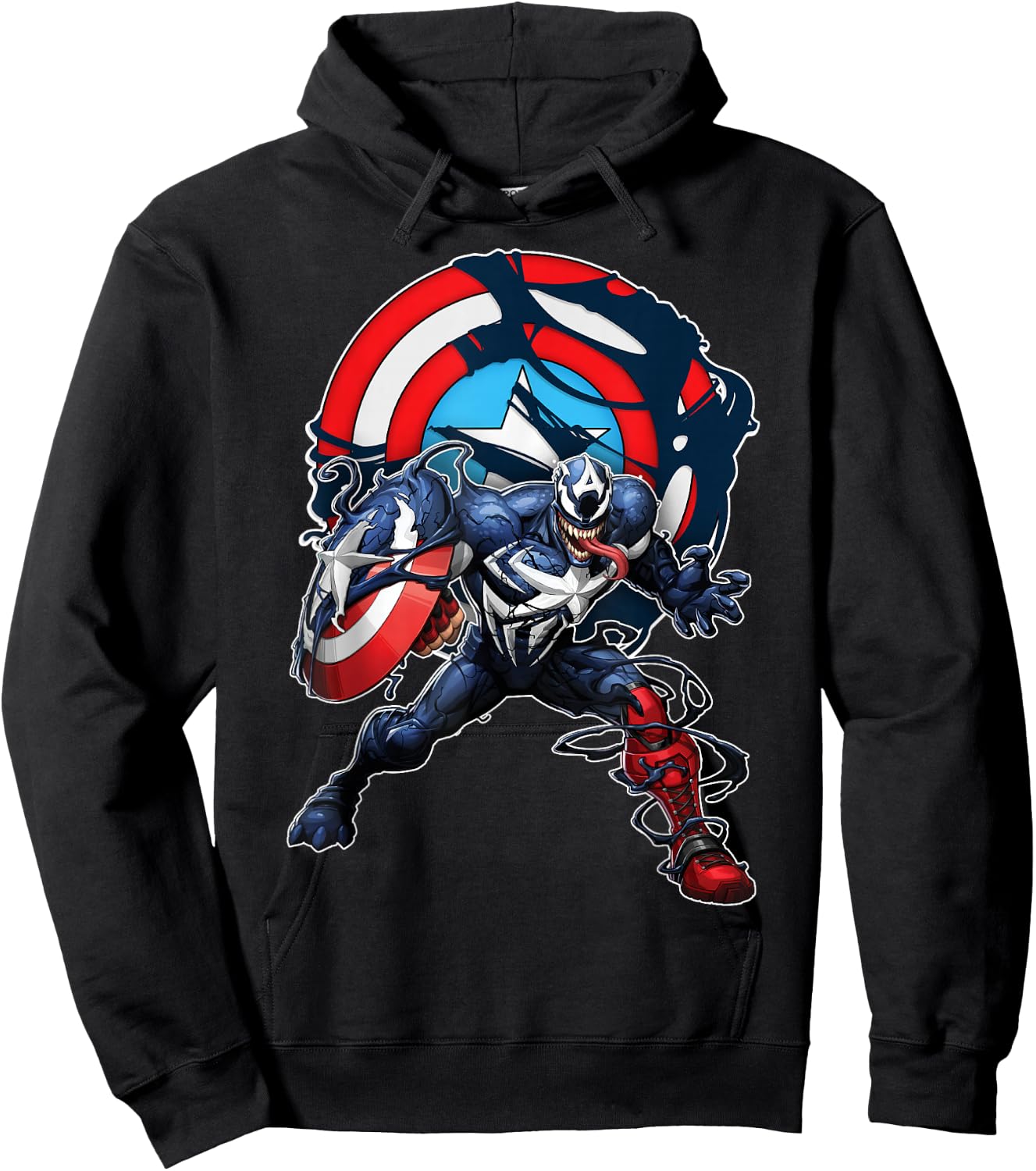 Marvel Spider-Man Maximum Venom Captain America Venomized Hoodie - Hoodie | Black