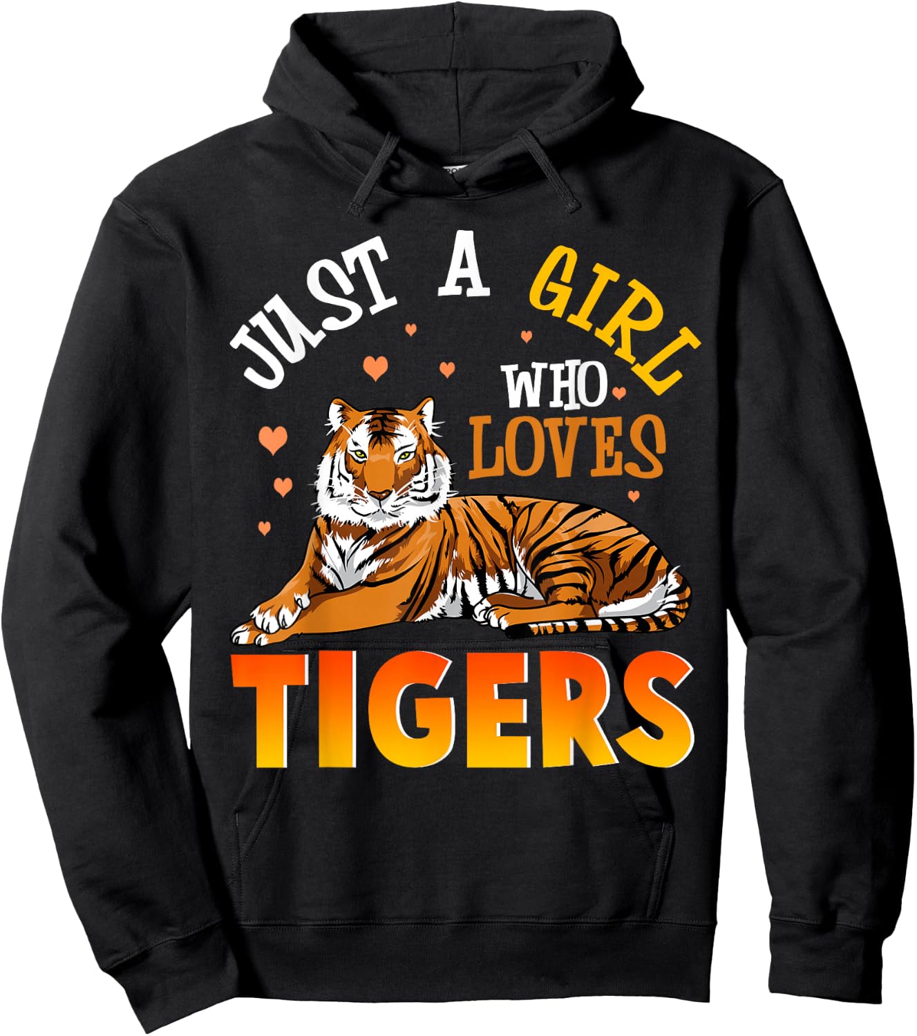 Just A Girl Who Loves Tigers Shirt Tiger Shirts For Girls Hoodie - Hoodie | Black